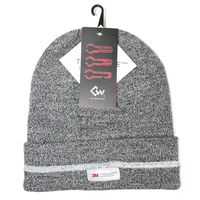 カヴァーワーク 反射ライン入りハイビズワッチ帽 グレー 3枚 AG-68-GY-3P 1セット(15枚:3枚×5枚)（直送品）