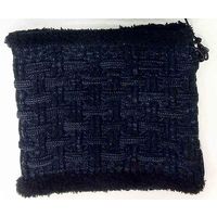 カヴァーワーク 格子編み柄ネックウォーマー ブラック 2枚 AG-80-BK-2P 1セット(3枚)（直送品）