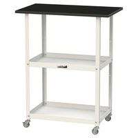 実験用/軽量作業用/天板付きラボワゴン 耐荷重50kg キャスター付きH950mm 棚板2段 耐薬品ケミテクト天板 ワークテーブルLABシリ（直送品）