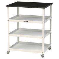 実験用/軽量作業用/天板付きラボワゴン 耐荷重50kg キャスター付きH950mm 棚板3段 耐薬品ケミテクト天板 ワークテーブルLABシリ（直送品）