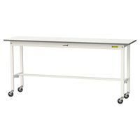 軽量作業台/耐荷重128kg キャスター付きH825mm 低圧メラミン天板 ワークテーブル150シリーズ SUPCー1845ーWW 1台（直送品）