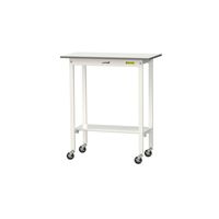 軽量作業台/耐荷重128kg キャスター付きH1035mm 半面棚付き 低圧メラミン天板 ワークテーブル150シリーズ SUPHCー945T（直送品）
