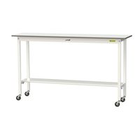軽量作業台/耐荷重128kg キャスター付きH1035mm 半面棚付き 低圧メラミン天板 ワークテーブル150シリーズ SUPHCー1845（直送品）