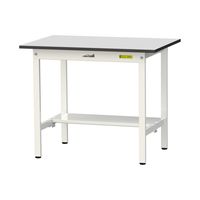 軽量作業台/耐荷重150kg 固定式H740mm 半面棚付き RoHS2指令対応塩ビシート天板 ワークテーブル150シリーズ SURー960（直送品）