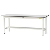 軽量作業台/耐荷重150kg 固定式H740mm 半面棚付き RoHS2指令対応塩ビシート天板 ワークテーブル150シリーズ SURー186（直送品）