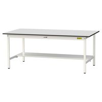 軽量作業台/耐荷重150kg 固定式H740mm 半面棚付き RoHS2指令対応塩ビシート天板 ワークテーブル150シリーズ SURー189（直送品）