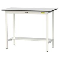 軽量作業台/耐荷重150kg 固定式H950mm 半面棚付き RoHS2指令対応塩ビシート天板 ワークテーブル150シリーズ SURHー12（直送品）