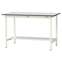 軽量作業台/耐荷重150kg 固定式H950mm 半面棚付き RoHS2指令対応塩ビシート天板 ワークテーブル150シリーズ SURHー15（直送品）