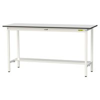 軽量作業台/耐荷重150kg 固定式H950mm 半面棚付き RoHS2指令対応塩ビシート天板 ワークテーブル150シリーズ SURHー18（直送品）