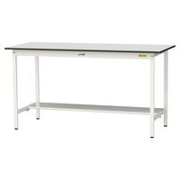 軽量作業台/耐荷重150kg 固定式H950mm 半面棚付き RoHS2指令対応塩ビシート天板 ワークテーブル150シリーズ SURHー18（直送品）