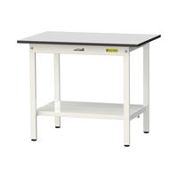 軽量作業台/耐荷重150kg 固定式H740mm 全面棚付き RoHS2指令対応塩ビシート天板 ワークテーブル150シリーズ SURー960（直送品）