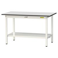 軽量作業台/耐荷重150kg 固定式H740mm 全面棚付き RoHS2指令対応塩ビシート天板 ワークテーブル150シリーズ SURー126（直送品）