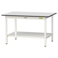 軽量作業台/耐荷重150kg 固定式H740mm 全面棚付き RoHS2指令対応塩ビシート天板 ワークテーブル150シリーズ SURー127（直送品）