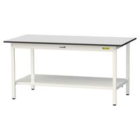 軽量作業台/耐荷重150kg 固定式H740mm 全面棚付き RoHS2指令対応塩ビシート天板 ワークテーブル150シリーズ SURー157（直送品）