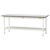 軽量作業台/耐荷重150kg 固定式H740mm 全面棚付き RoHS2指令対応塩ビシート天板 ワークテーブル150シリーズ SURー186（直送品）
