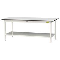 軽量作業台/耐荷重150kg 固定式H740mm 全面棚付き RoHS2指令対応塩ビシート天板 ワークテーブル150シリーズ SURー187（直送品）