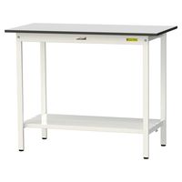 軽量作業台/耐荷重150kg 固定式H950mm 全面棚付き RoHS2指令対応塩ビシート天板 ワークテーブル150シリーズ SURHー12（直送品）