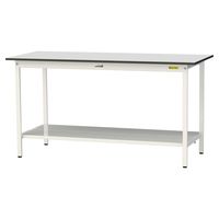軽量作業台/耐荷重150kg 固定式H950mm 全面棚付き RoHS2指令対応塩ビシート天板 ワークテーブル150シリーズ SURHー18（直送品）