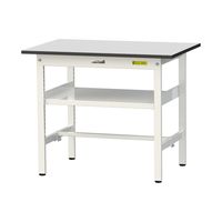 軽量作業台/耐荷重150kg 固定式H740mm 中間棚付き RoHS2指令対応塩ビシート天板 ワークテーブル150シリーズ SURー960（直送品）
