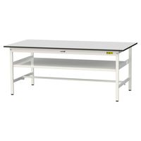 軽量作業台/耐荷重150kg 固定式H740mm 中間棚付き RoHS2指令対応塩ビシート天板 ワークテーブル150シリーズ SURー189（直送品）