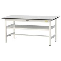 軽量作業台/耐荷重150kg 固定式H740mm 中間棚付き RoHS2指令対応塩ビシート天板 ワークテーブル150シリーズ SURー157（直送品）