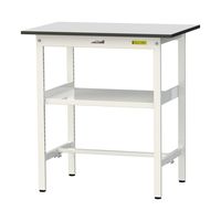 軽量作業台/耐荷重150kg 固定式H950mm 中間棚付き RoHS2指令対応塩ビシート天板 ワークテーブル150シリーズ SURHー96（直送品）