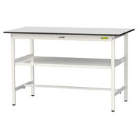 軽量作業台/耐荷重150kg 固定式H950mm 中間棚付き RoHS2指令対応塩ビシート天板 ワークテーブル150シリーズ SURHー15（直送品）