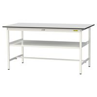 軽量作業台/耐荷重150kg 固定式H950mm 中間棚付き RoHS2指令対応塩ビシート天板 ワークテーブル150シリーズ SURHー18（直送品）