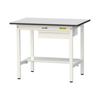 軽量作業台/耐荷重150kg 固定式H740mm 引き出し+半面棚付き RoHS2指令対応塩ビシート天板 ワークテーブル150シリーズ SU（直送品）
