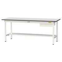 軽量作業台/耐荷重150kg 固定式H740mm 引き出し+半面棚付き RoHS2指令対応塩ビシート天板 ワークテーブル150シリーズ SU（直送品）