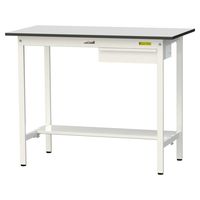 軽量作業台/耐荷重150kg 固定式H950mm 引き出し+半面棚付き RoHS2指令対応塩ビシート天板 ワークテーブル150シリーズ SU（直送品）