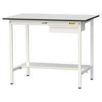 軽量作業台/耐荷重150kg 固定式H950mm 引き出し+半面棚付き RoHS2指令対応塩ビシート天板 ワークテーブル150シリーズ SU（直送品）