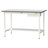 軽量作業台/耐荷重150kg 固定式H950mm 引き出し+半面棚付き RoHS2指令対応塩ビシート天板 ワークテーブル150シリーズ SU（直送品）