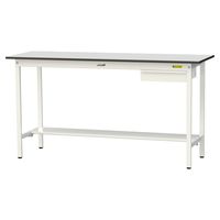軽量作業台/耐荷重150kg 固定式H950mm 引き出し+半面棚付き RoHS2指令対応塩ビシート天板 ワークテーブル150シリーズ SU（直送品）