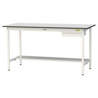 軽量作業台/耐荷重150kg 固定式H950mm 引き出し+半面棚付き RoHS2指令対応塩ビシート天板 ワークテーブル150シリーズ SU（直送品）