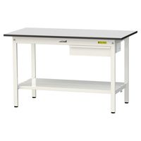 軽量作業台/耐荷重150kg 固定式H740mm 引き出し+全面棚付き RoHS2指令対応塩ビシート天板 ワークテーブル150シリーズ SU（直送品）