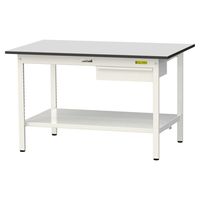 軽量作業台/耐荷重150kg 固定式H740mm 引き出し+全面棚付き RoHS2指令対応塩ビシート天板 ワークテーブル150シリーズ SU（直送品）