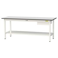 軽量作業台/耐荷重150kg 固定式H740mm 引き出し+全面棚付き RoHS2指令対応塩ビシート天板 ワークテーブル150シリーズ SU（直送品）