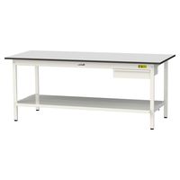 軽量作業台/耐荷重150kg 固定式H740mm 引き出し+全面棚付き RoHS2指令対応塩ビシート天板 ワークテーブル150シリーズ SU（直送品）