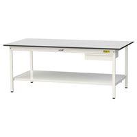 軽量作業台/耐荷重150kg 固定式H740mm 引き出し+全面棚付き RoHS2指令対応塩ビシート天板 ワークテーブル150シリーズ SU（直送品）