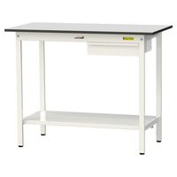 軽量作業台/耐荷重150kg 固定式H950mm 引き出し+全面棚付き RoHS2指令対応塩ビシート天板 ワークテーブル150シリーズ SU（直送品）