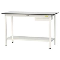軽量作業台/耐荷重150kg 固定式H950mm 引き出し+全面棚付き RoHS2指令対応塩ビシート天板 ワークテーブル150シリーズ SU（直送品）
