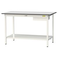 軽量作業台/耐荷重150kg 固定式H950mm 引き出し+全面棚付き RoHS2指令対応塩ビシート天板 ワークテーブル150シリーズ SU（直送品）