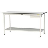 軽量作業台/耐荷重150kg 固定式H950mm 引き出し+全面棚付き RoHS2指令対応塩ビシート天板 ワークテーブル150シリーズ SU（直送品）