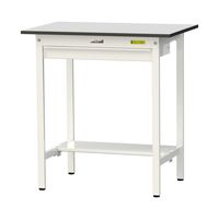 軽量作業台/耐荷重150kg 固定式H950mm ワイド引き出し+半面棚付き RoHS2指令対応塩ビシート天板 ワークテーブル150シリーズ（直送品）