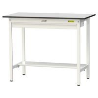 軽量作業台/耐荷重150kg 固定式H950mm ワイド引き出し+半面棚付き RoHS2指令対応塩ビシート天板 ワークテーブル150シリーズ（直送品）