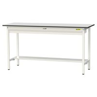 軽量作業台/耐荷重150kg 固定式H950mm ワイド引き出し+半面棚付き RoHS2指令対応塩ビシート天板 ワークテーブル150シリーズ（直送品）