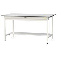 軽量作業台/耐荷重150kg 固定式H950mm ワイド引き出し+半面棚付き RoHS2指令対応塩ビシート天板 ワークテーブル150シリーズ（直送品）