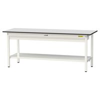 軽量作業台/耐荷重150kg 固定式H740mm ワイド引き出し+全面棚付き RoHS2指令対応塩ビシート天板 ワークテーブル150シリーズ（直送品）