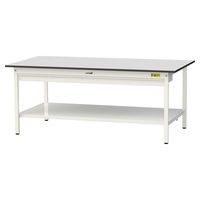 軽量作業台/耐荷重150kg 固定式H740mm ワイド引き出し+全面棚付き RoHS2指令対応塩ビシート天板 ワークテーブル150シリーズ（直送品）